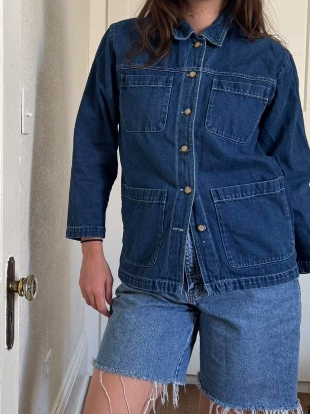 Vintage Denim Chore Coat / Jean Jacket